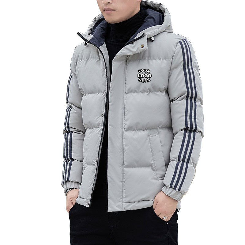 High Quality Men's Stylish Custom Winter Hood Casual Style Bomber Coat Zip Windbreaker Functionality Puffer Jacket For Men