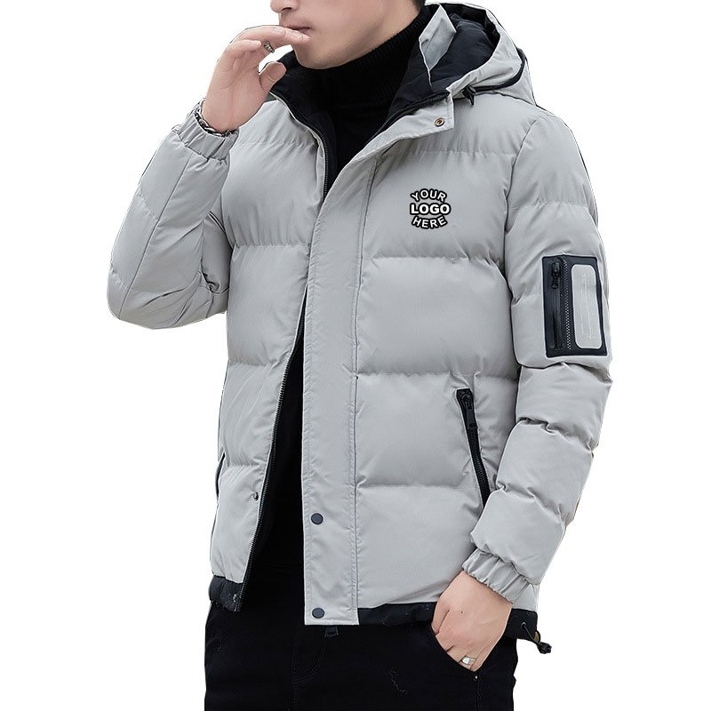 High Quality Men's Stylish Custom Winter Hood Casual Style Bomber Coat Zip Windbreaker Functionality Puffer Jacket For Men