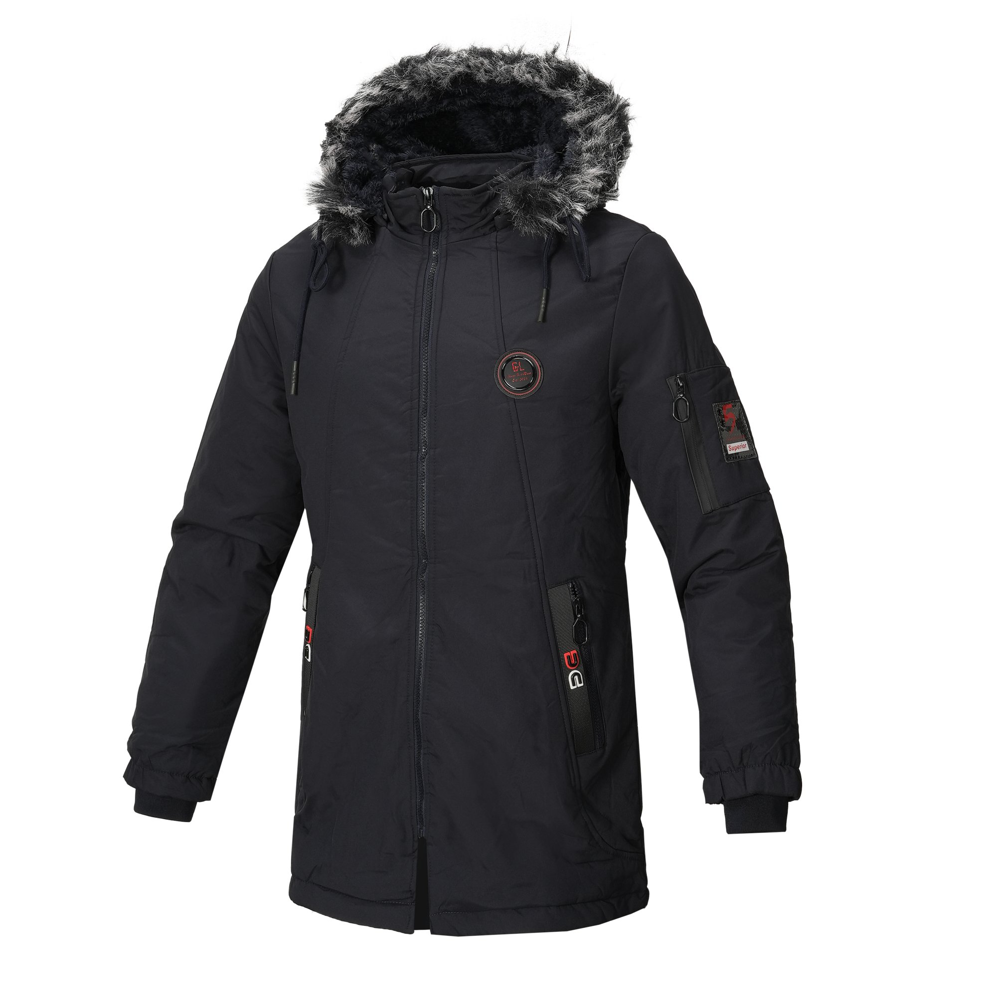 Mens Zip Up Hooded Jacket Winter Coat Men's Parkas Jacket For Men Stylish