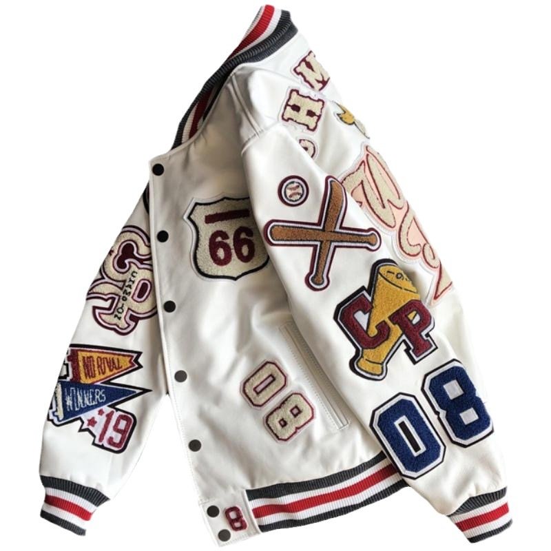 Customised Fashion Crop Top Baseball Coat Loose Casual Letterman Mens Patch Polyester Cropped Varsity Jacket
