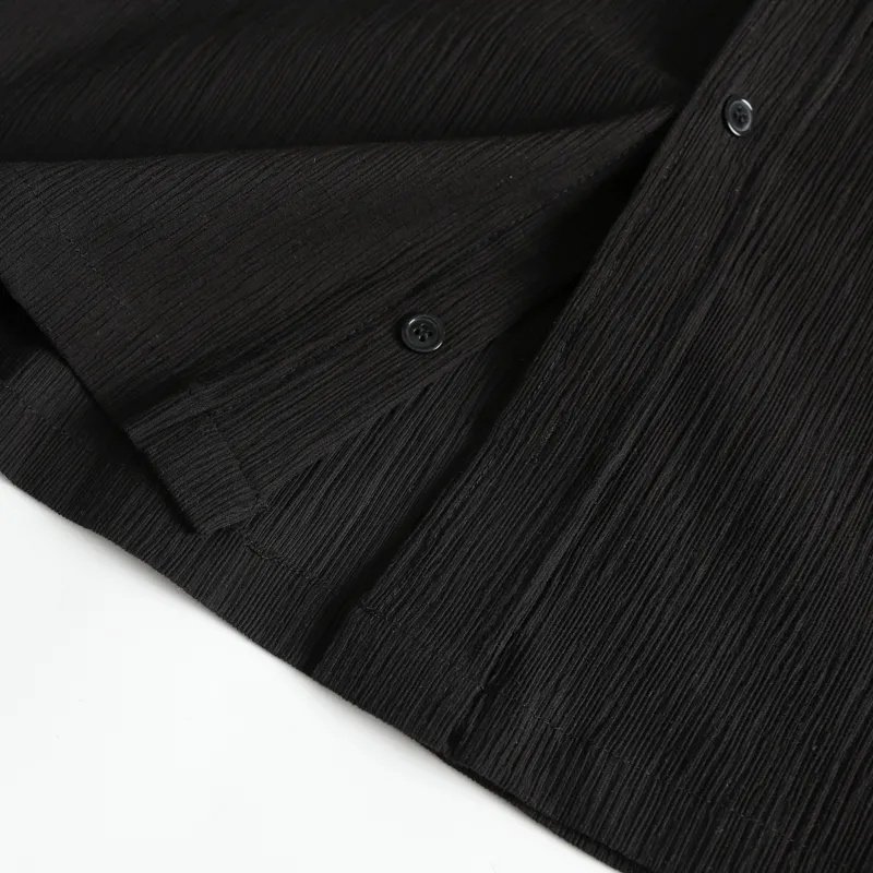 TAOP&ZA Men's 2024 Early Autumn New Fashion Black Retro Long Sleeve Small Pleated Shirt Jacket