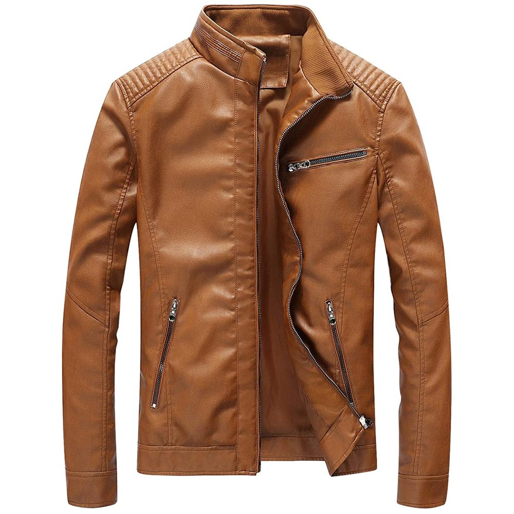 2024 New Fashion Designs Boys Classic Biker Jacket Motorcycle Pu Faux Leather Jacket For Men Jackets 2024
