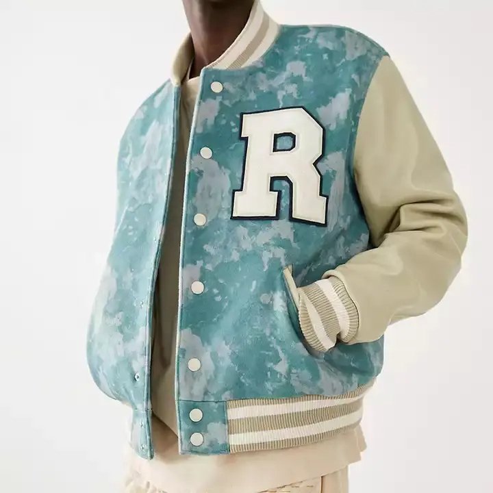2024 Winter custom men's fashion Baseball jacket Leather Letterman baseball varsity men jacket Manufacturer custom logo