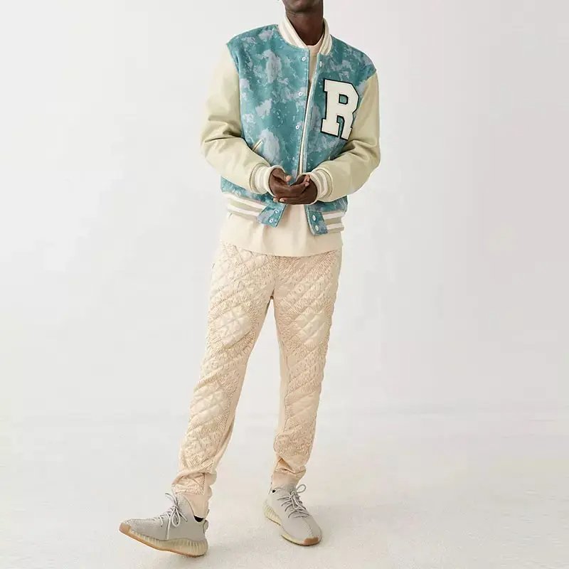 2024 Winter custom men's fashion Baseball jacket Leather Letterman baseball varsity men jacket Manufacturer custom logo