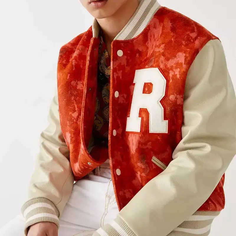 2024 Winter custom men's fashion Baseball jacket Leather Letterman baseball varsity men jacket Manufacturer custom logo