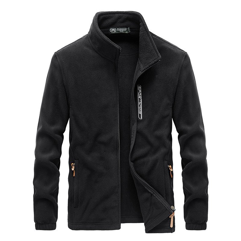 men's jacket sets thickened fleece coat brushed cardigan sports outdoor windproof and warm biker jacket plus size men's jackets