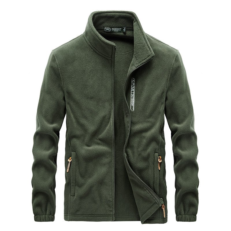 men's jacket sets thickened fleece coat brushed cardigan sports outdoor windproof and warm biker jacket plus size men's jackets