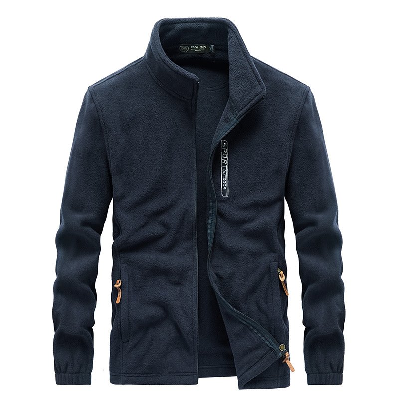 men's jacket sets thickened fleece coat brushed cardigan sports outdoor windproof and warm biker jacket plus size men's jackets