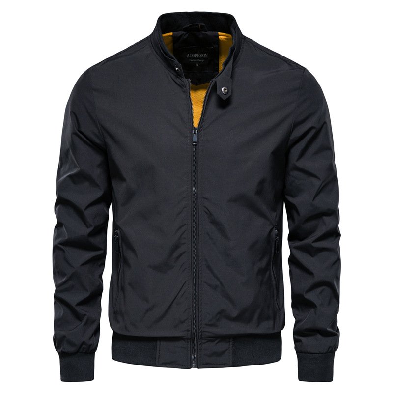 2024 Wholesale High Quality Solid Color Stand Collar Jacket Men Winter Plus Size men's jackets Casual jacket
