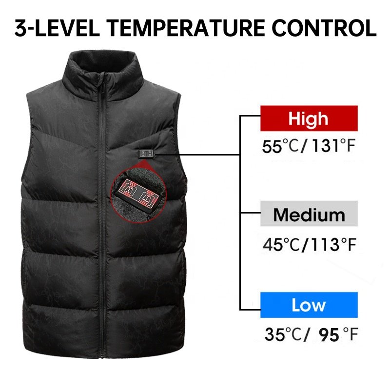 Winter Warm USB Charging To Keep WarmHeating Smart Hooded High Quality 9 Heating Zones Heated Clothing Thermal Padded Jacket