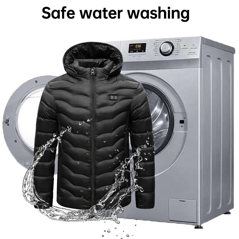 Winter Warm USB Charging To Keep WarmHeating Smart Hooded High Quality 9 Heating Zones Heated Clothing Thermal Padded Jacket