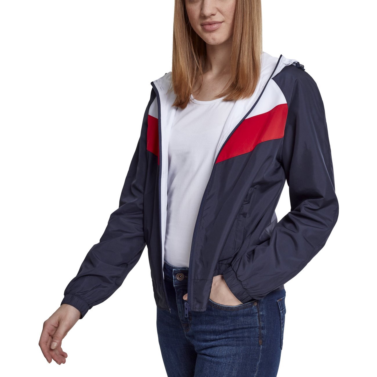 Custom Color Block WIndbreaker Jackets Waterproof Women Customized Color Block Jackets