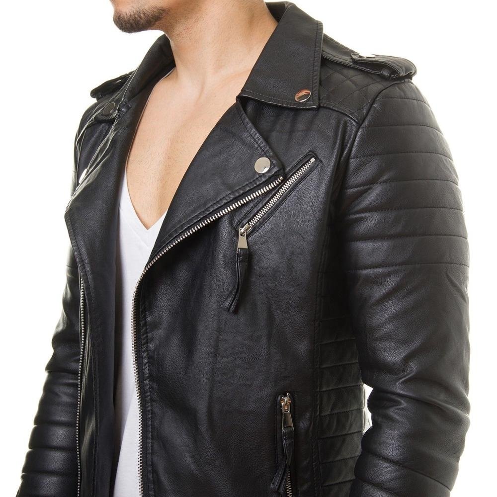 Leather Jackets For Men's Clothing High Street Men's Jackets From Pakistan Black Color OEM Service New Fashion Top Trends Jacket