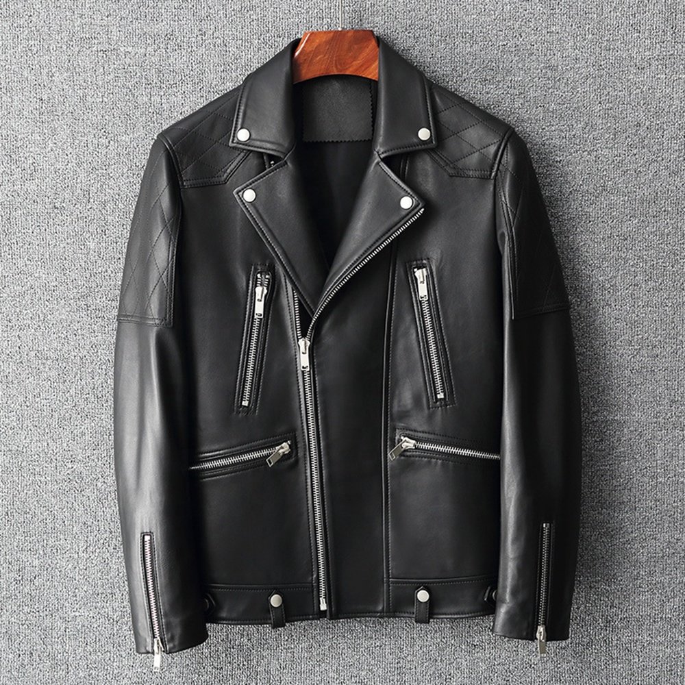 Leather Jackets For Men's Clothing High Street Men's Jackets From Pakistan Black Color OEM Service New Fashion Top Trends Jacket