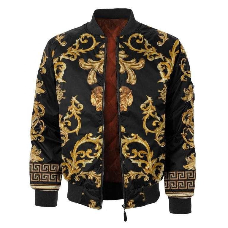 Wholesale Plus Size Men Waterproof Windbreaker Jacket Custom Sublimation All Over Printed Men's Winter Bomber Jackets