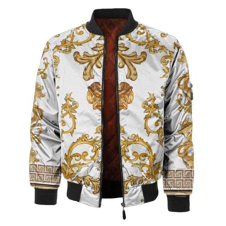 Wholesale Plus Size Men Waterproof Windbreaker Jacket Custom Sublimation All Over Printed Men's Winter Bomber Jackets