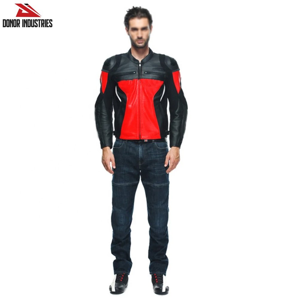 Men's Fashion Motorbike Real Leather Softshell Jacket Black Biker Racing Water Resistant Riding Jacket By DONOR INDS