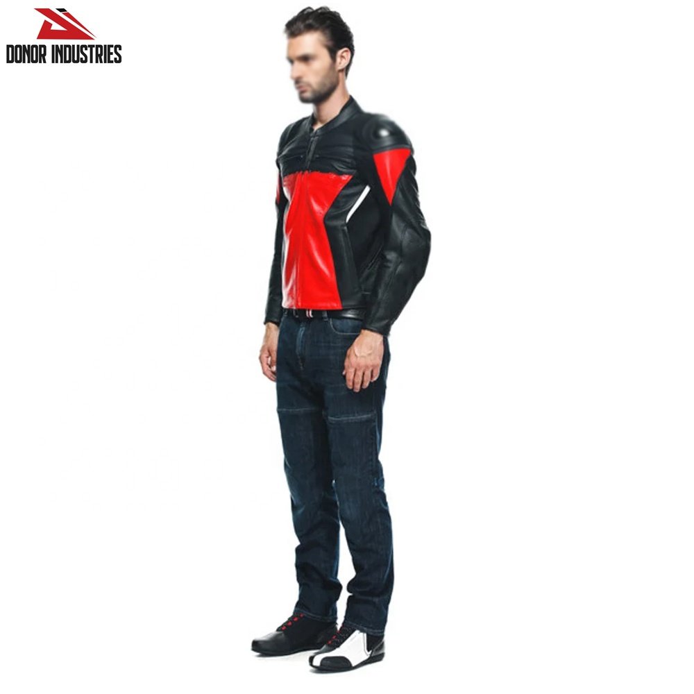 Men's Fashion Motorbike Real Leather Softshell Jacket Black Biker Racing Water Resistant Riding Jacket By DONOR INDS