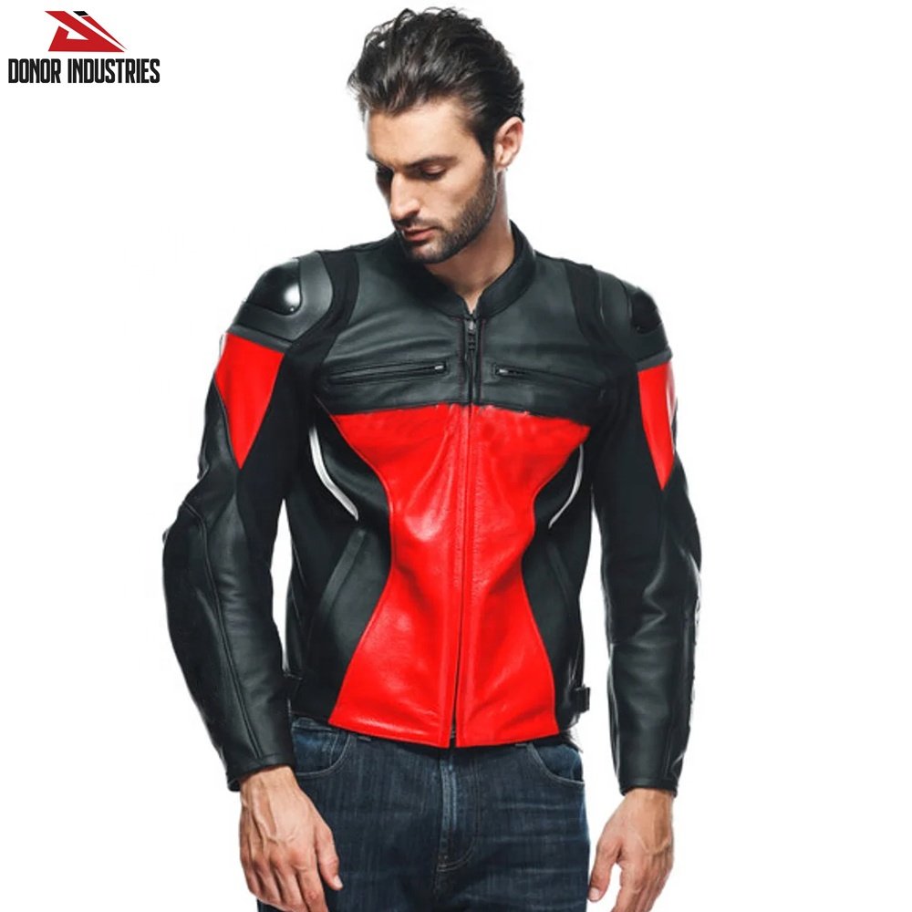 Men's Fashion Motorbike Real Leather Softshell Jacket Black Biker Racing Water Resistant Riding Jacket By DONOR INDS