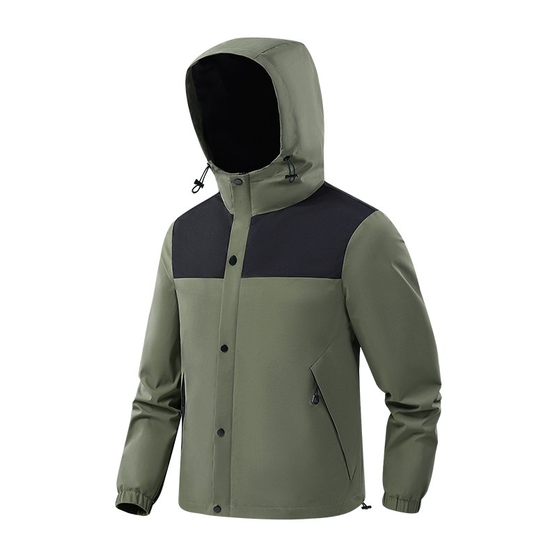 Men's Jackets Autumn Windbreaker Lightweight Zipper Up Outdoor Jacket Hooded Water Repellent Hiking Trekking Man Jacket