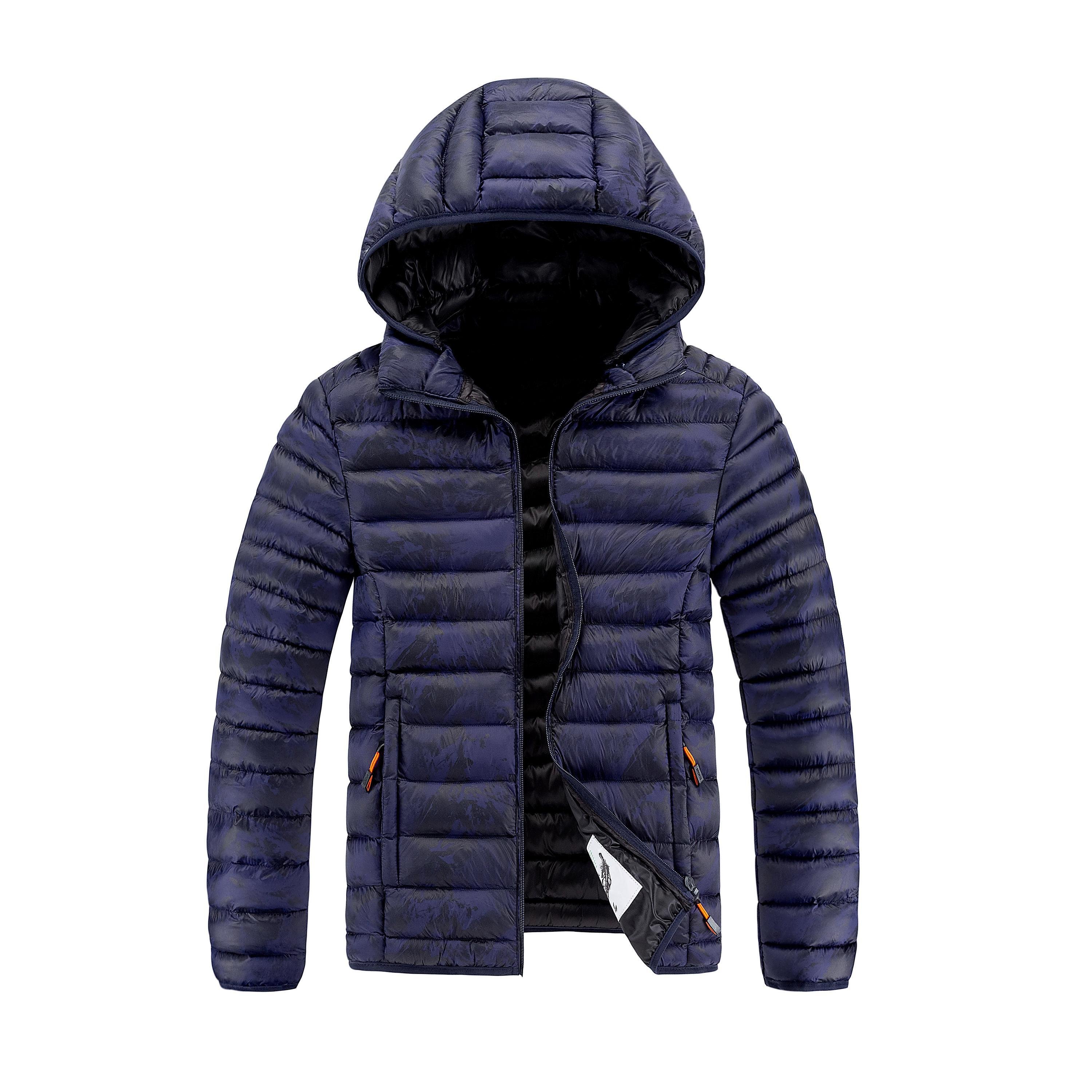 Custom Warm Winter Hooded Jacket Windproof High Quality Digital Printed Outdoor Coat Quilted Cotton Padded Puffer Jacket For Men