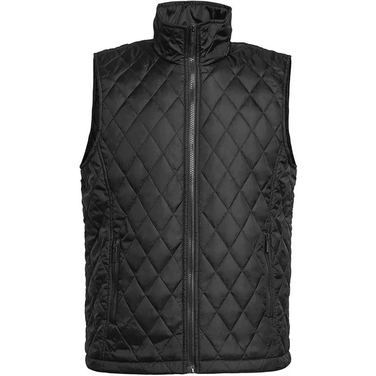 Men's Navy Best Quilted Vest Jacket Autumn Winter Casual Stand Collar Pure Color Quilted Vest Jacket