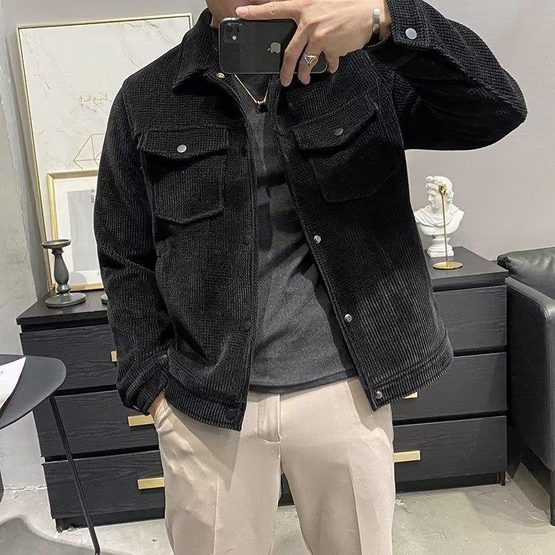 Men coat Short lapel autumn winter new trendy men's woolen jacket oversized men clothing winter clothes Warm Jackets