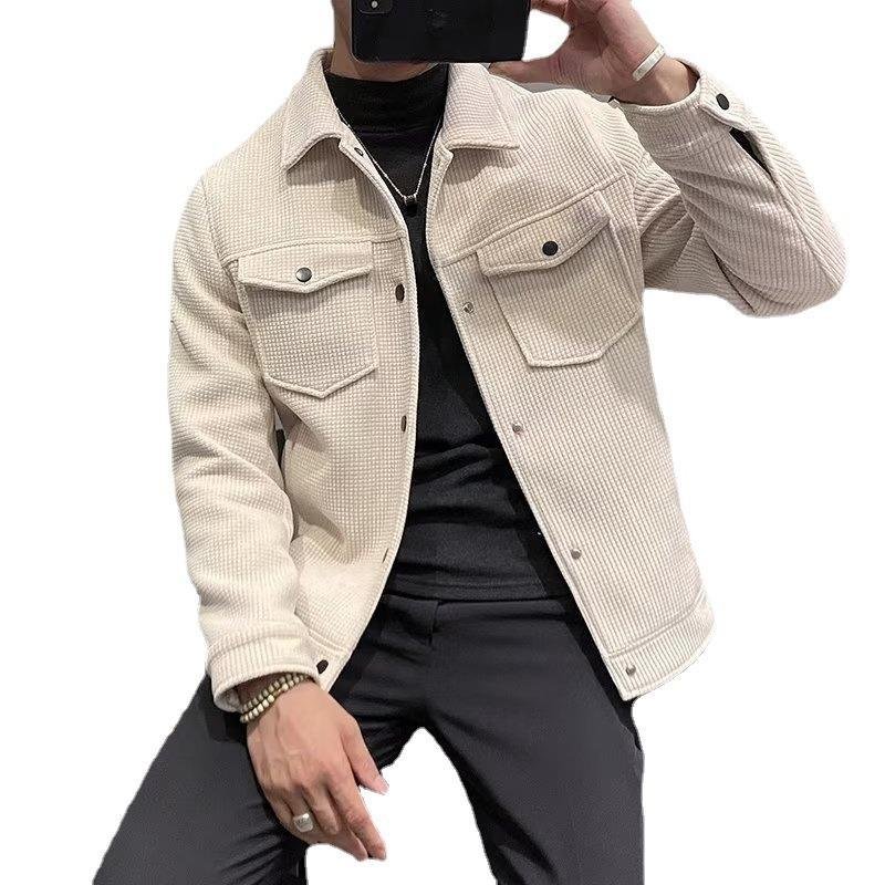 Men coat Short lapel autumn winter new trendy men's woolen jacket oversized men clothing winter clothes Warm Jackets