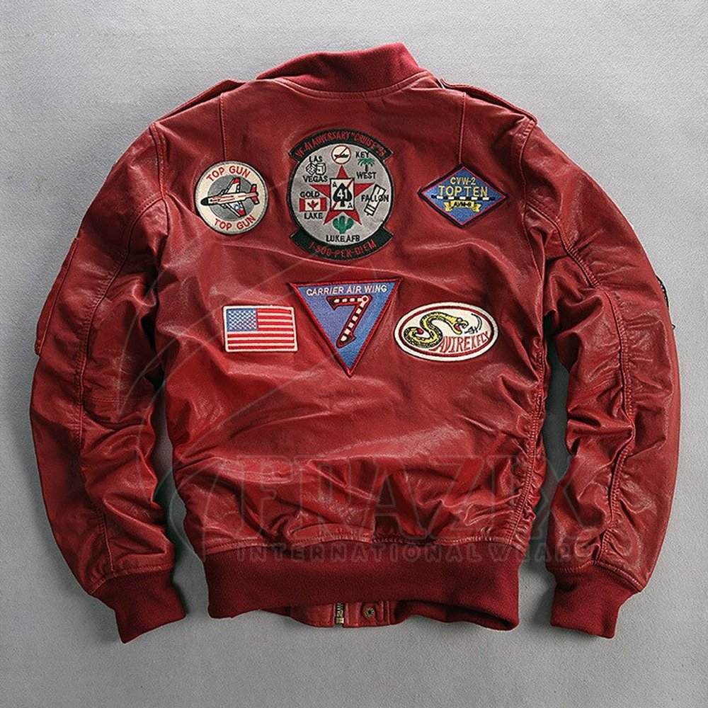 OEM Custom Outdoor Leather Fabric Plus Size Mens Jackets with Pockets And Patches