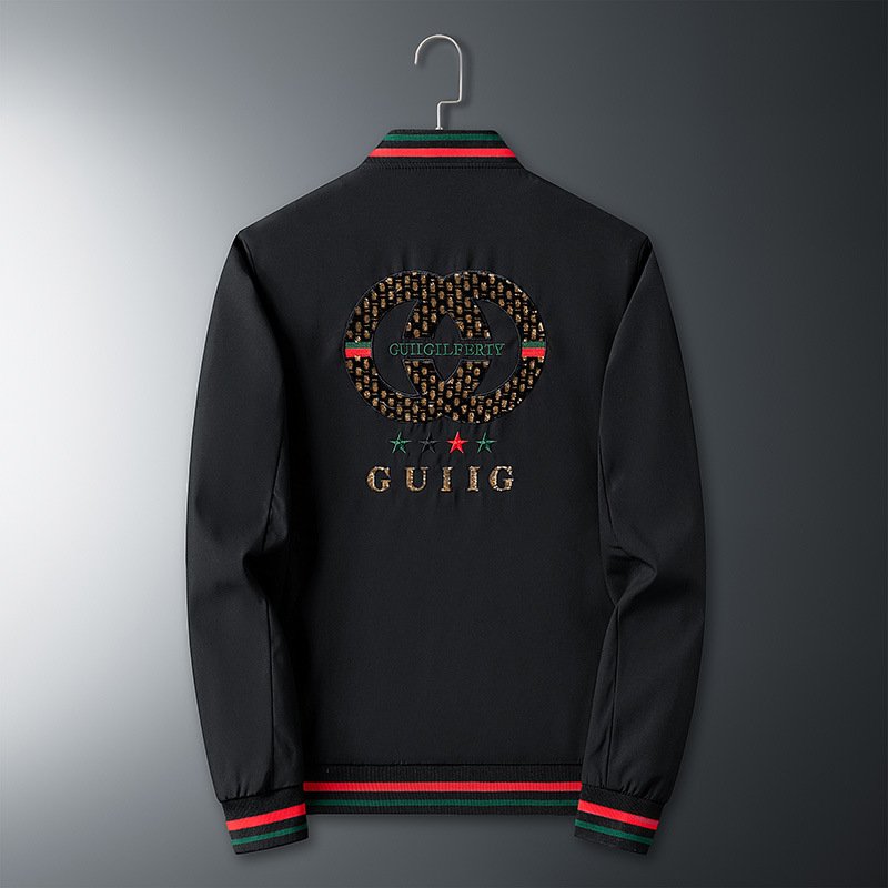 Autumn new embroidered sequins jacket men's jacket youth European goods brand loose baseball collar men's top