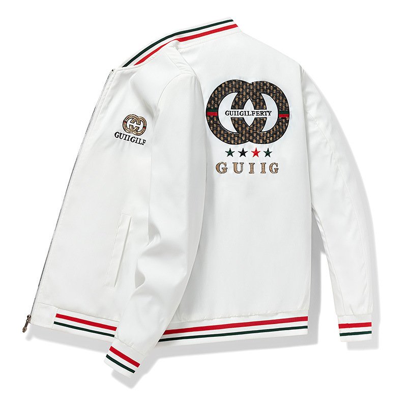 Autumn new embroidered sequins jacket men's jacket youth European goods brand loose baseball collar men's top