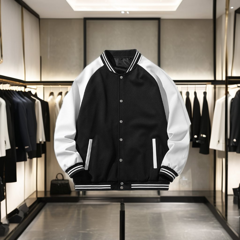 Men's Winter Fashion with Buttoned Loog-Sleeves Top Custom Style OEM Service Available baseball jacket