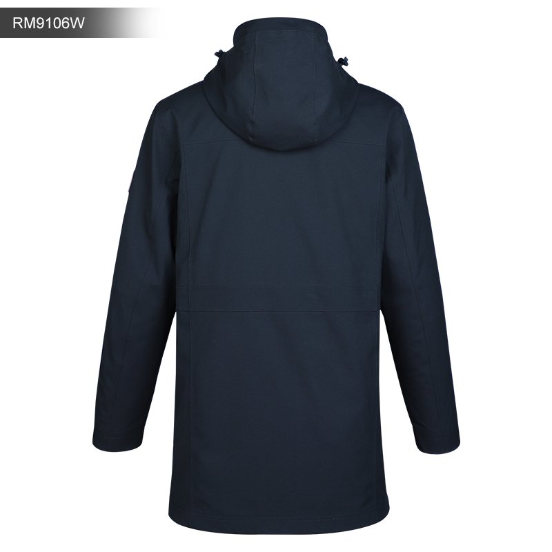 Men's Casual Outdoor Waterproof Windbreaker Jacket Breathable Long with Removable Hood Windproof XXL Size Adults Winter Spring