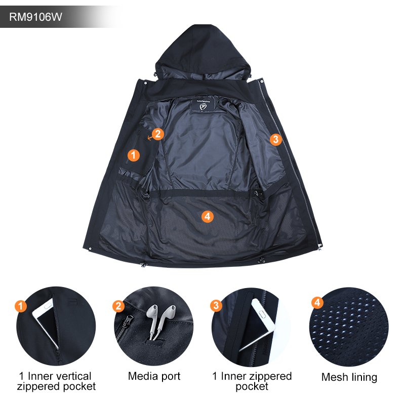 Men's Casual Outdoor Waterproof Windbreaker Jacket Breathable Long with Removable Hood Windproof XXL Size Adults Winter Spring