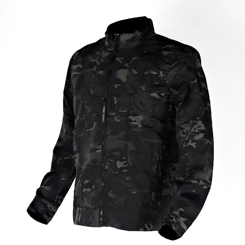 Winter Outdoor Zippered High Neck Camouflage Tactical Uniform Men's Jacket Coat