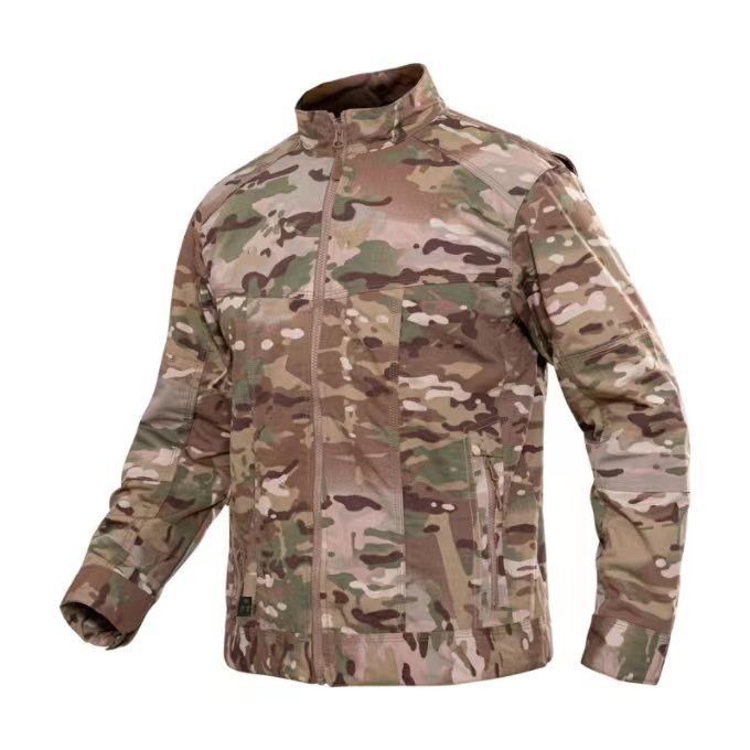 Winter Outdoor Zippered High Neck Camouflage Tactical Uniform Men's Jacket Coat