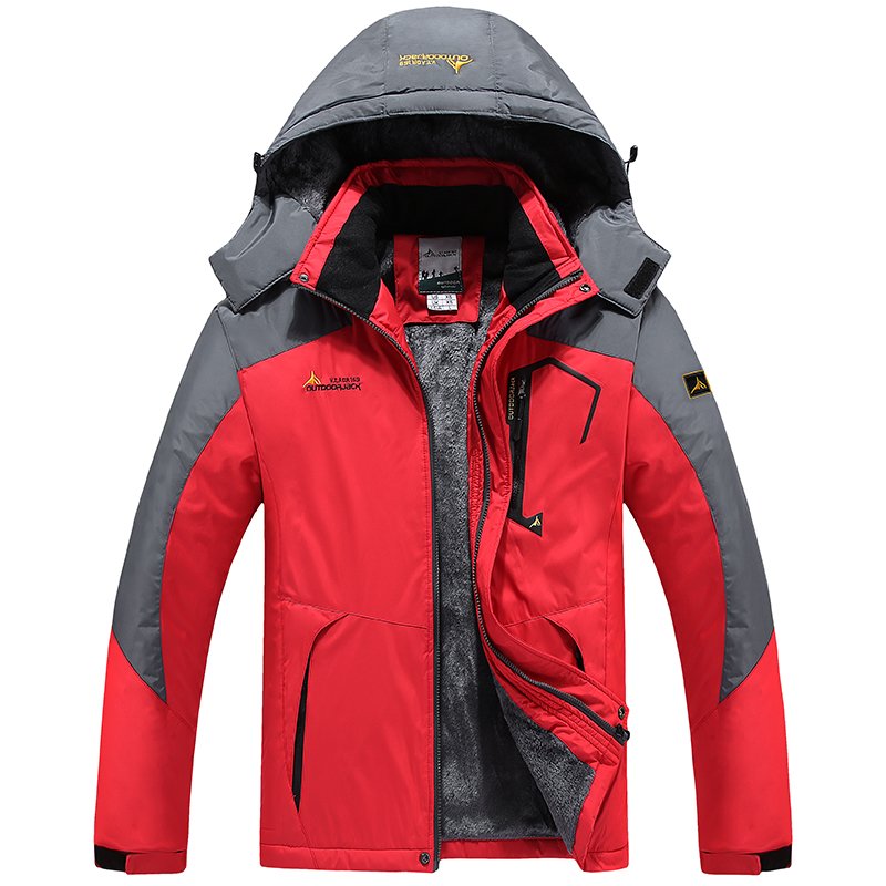 Outdoor Warm Long Sleeve Coat Winter Men's Jacket Fashion Custom Plus Size Stand Fleece 100% Polyester Adults Solid Support