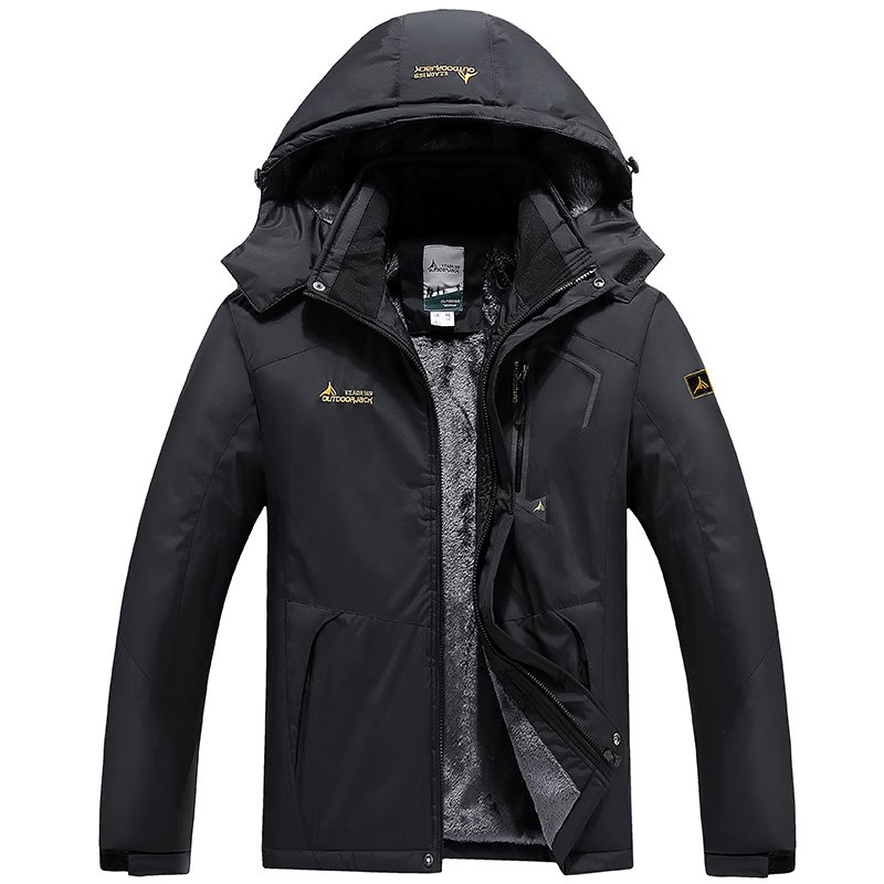 Outdoor Warm Long Sleeve Coat Winter Men's Jacket Fashion Custom Plus Size Stand Fleece 100% Polyester Adults Solid Support