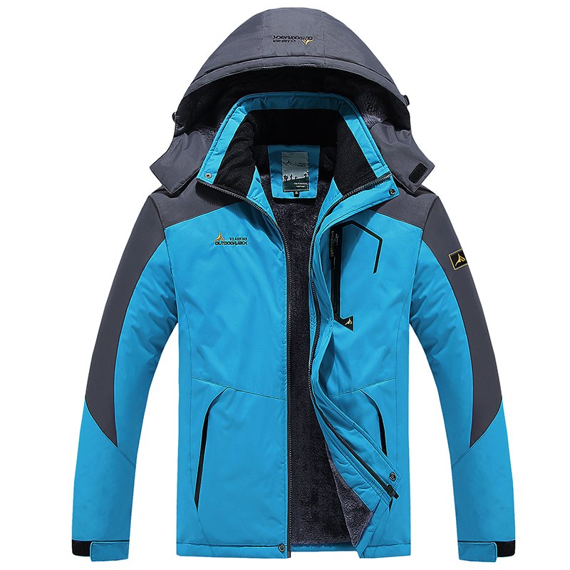 Outdoor Warm Long Sleeve Coat Winter Men's Jacket Fashion Custom Plus Size Stand Fleece 100% Polyester Adults Solid Support