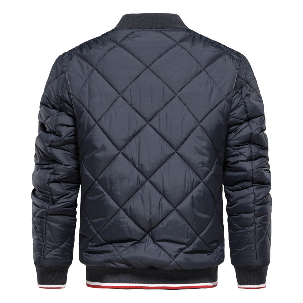 2024 New Winter Stand-Up Collar Solid Color Casual Jacket Coat Zipper Cotton Clothes Men Clothing