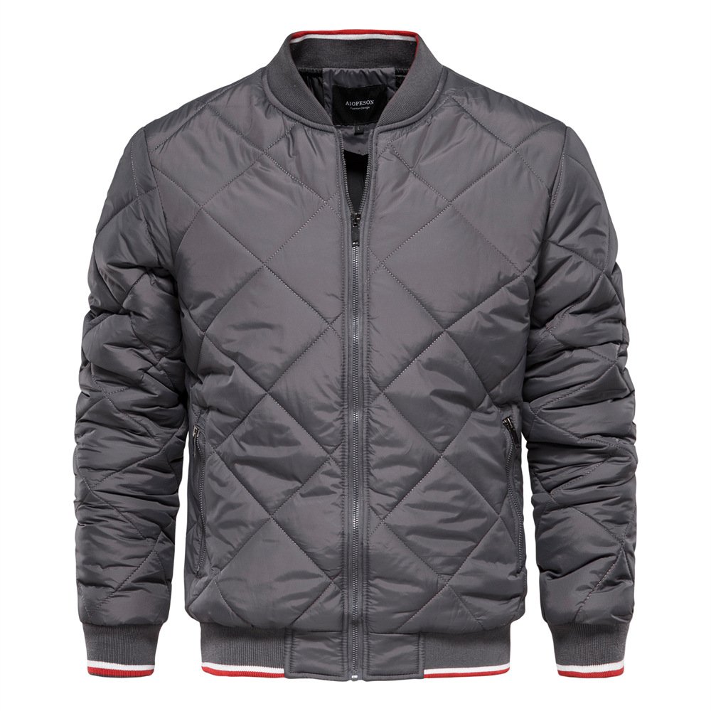 2024 New Winter Stand-Up Collar Solid Color Casual Jacket Coat Zipper Cotton Clothes Men Clothing