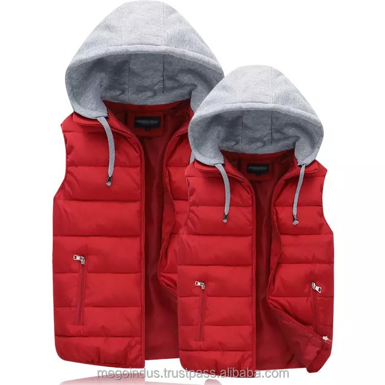 OEM ODM Wholesale Manufacturer Puffer Jackets European Size Men's Sleeveless Zip Up Winter Puffer Vest Jackets