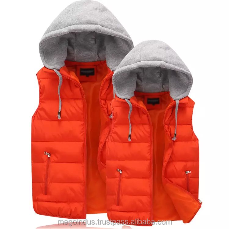 OEM ODM Wholesale Manufacturer Puffer Jackets European Size Men's Sleeveless Zip Up Winter Puffer Vest Jackets