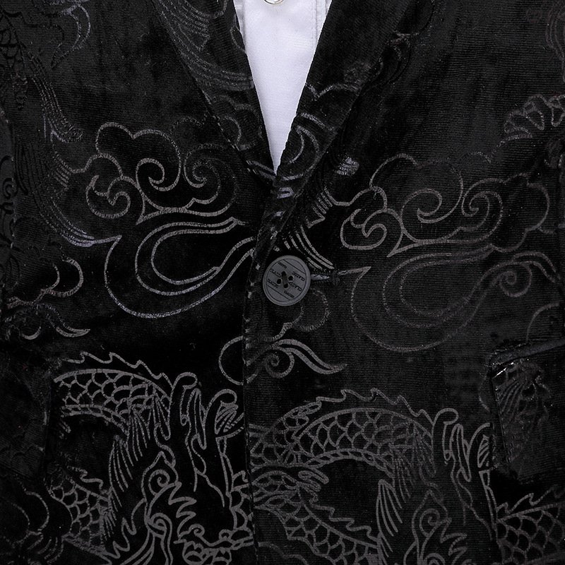 Men's Jacquard Velvet Blazer Single Breasted Men Jacket Plus Size Boutique Suit Feast Evening Party Dress