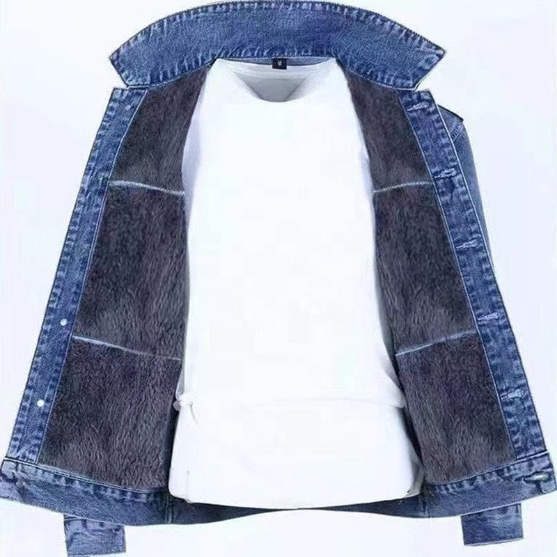 2023Autumn and Winter New Men's Classic Fashion All-Match Denim Jacket Men's Fleece Thickening Warm High-Quality Jacket S-5XL