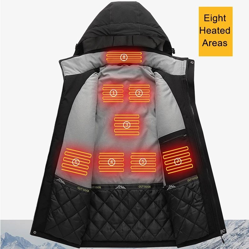 Winter Slim Fit Outdoor Men'S Usb Mobile Warming Vest Heated Motorcycle Clothing Jacket With Button