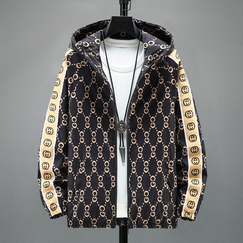 Jacket Brand Printing Spring and Autumn Coat Personality Youth Hooded Men's Jacket Slim Fit Autumn Casual Gown Men