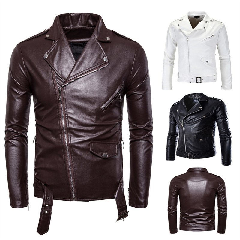 Plus Size High Quality Zipper Mens Black Casual Bomber PU Jacket Leather Motorcycle Jackets for Men Riding
