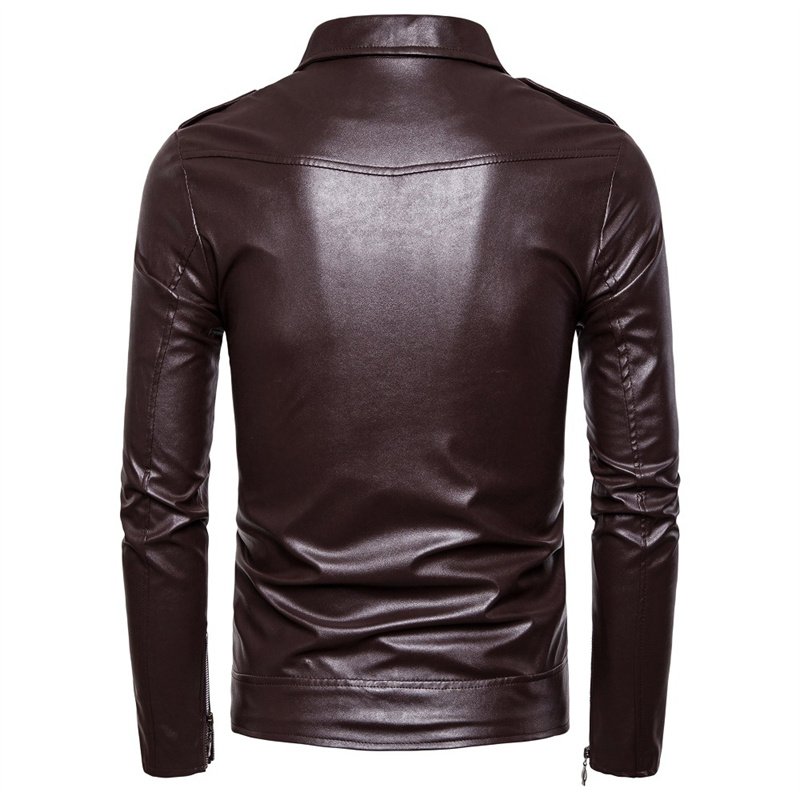 Plus Size High Quality Zipper Mens Black Casual Bomber PU Jacket Leather Motorcycle Jackets for Men Riding
