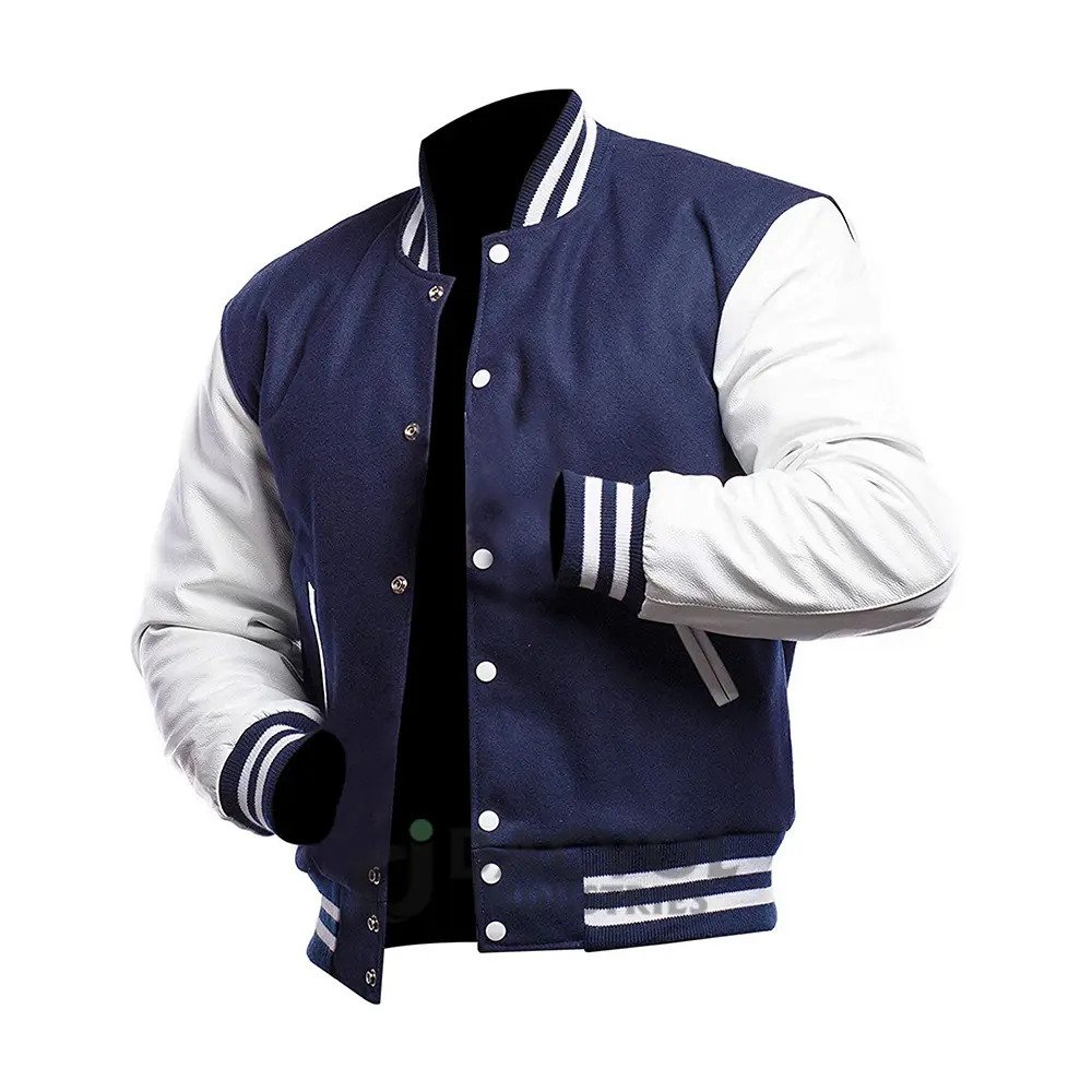 Mens Varsity Baseball Jacket Cotton Blend Letterman Jackets Custom Made high quality Men's Varsity Jacket Genuine Leather Sleeve